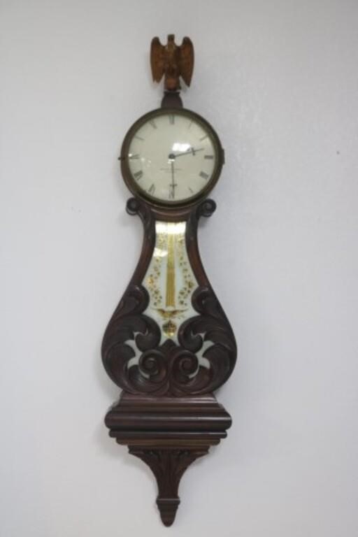 Early 20th-Century Weight-Driven Lyre Banjo Clock